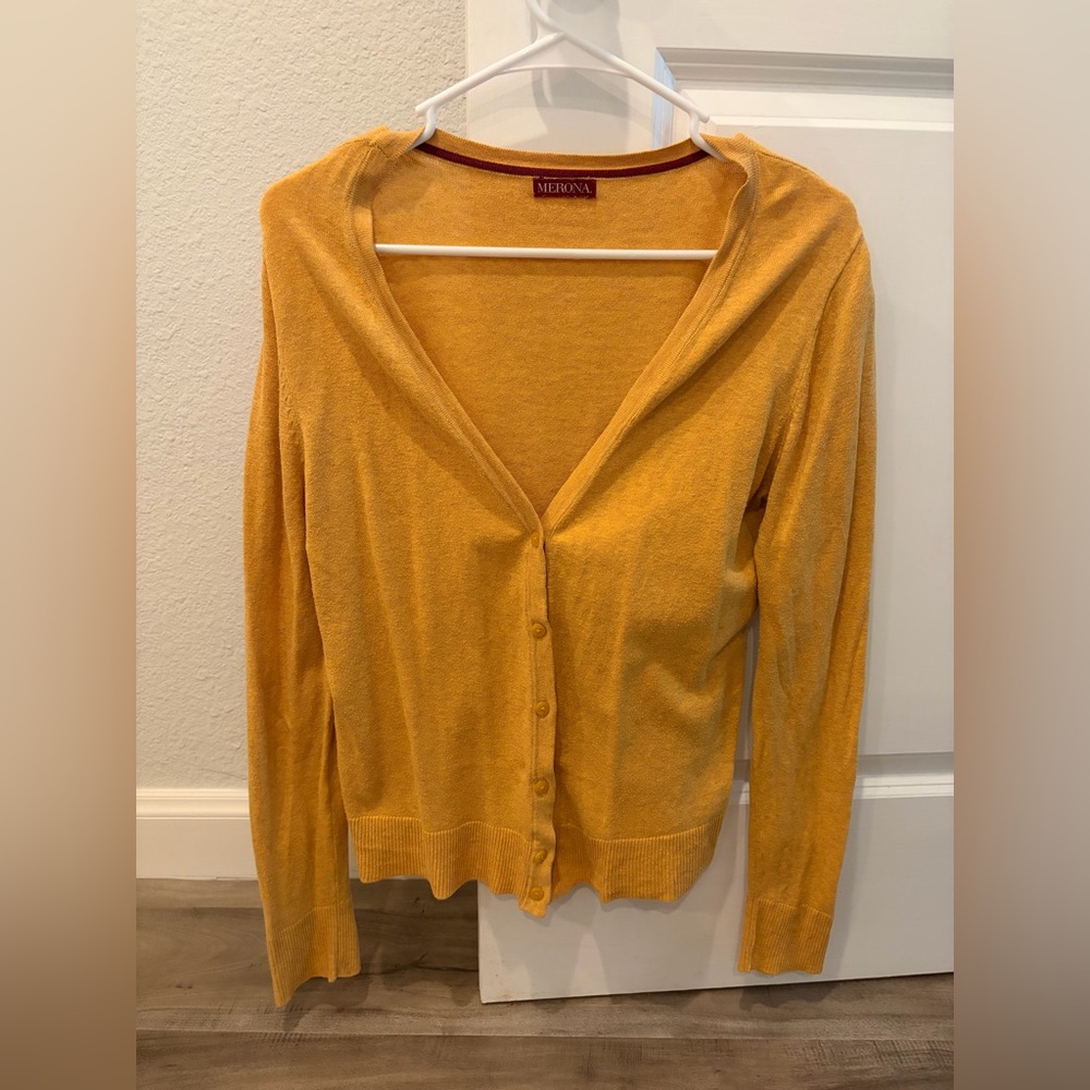 Merona Yellow Cardigan | Size M